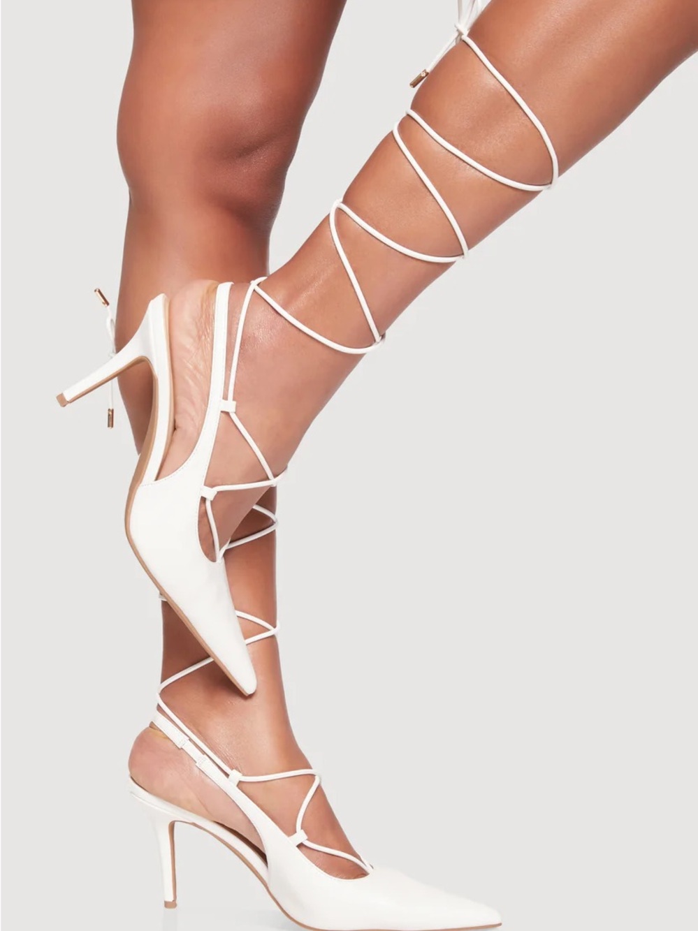 NEW WHITE STRAPY HIGH HEELS
